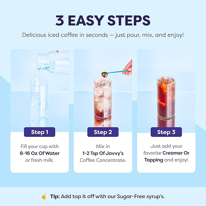 Javvy Coffee Concentrate - Cold Brew Coffee, Perfect for Hot or Iced Instant Coffees, Hot Drinks, Cold Brew Concentrate, 35 Servings - French Vanilla
