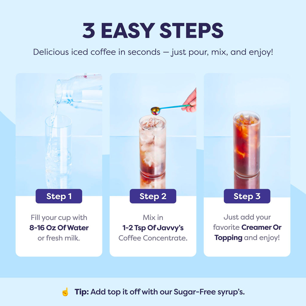 Javvy Cold Brew Coffee Concentrate Instant Coffee, Vanilla