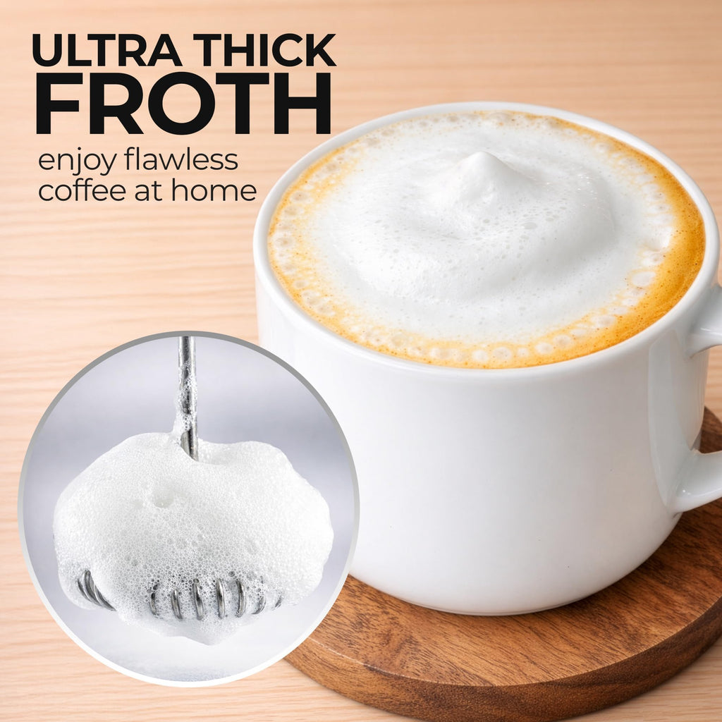 Zulay Froth N Go Milk Frother – Rechargeable 3-in-1 Handheld Frother Wand with Travel Case & USB-C Charger – Single, Double & Egg Whisk for Latte, Cappuccino, Matcha, Protein Shakes - Forge Marble