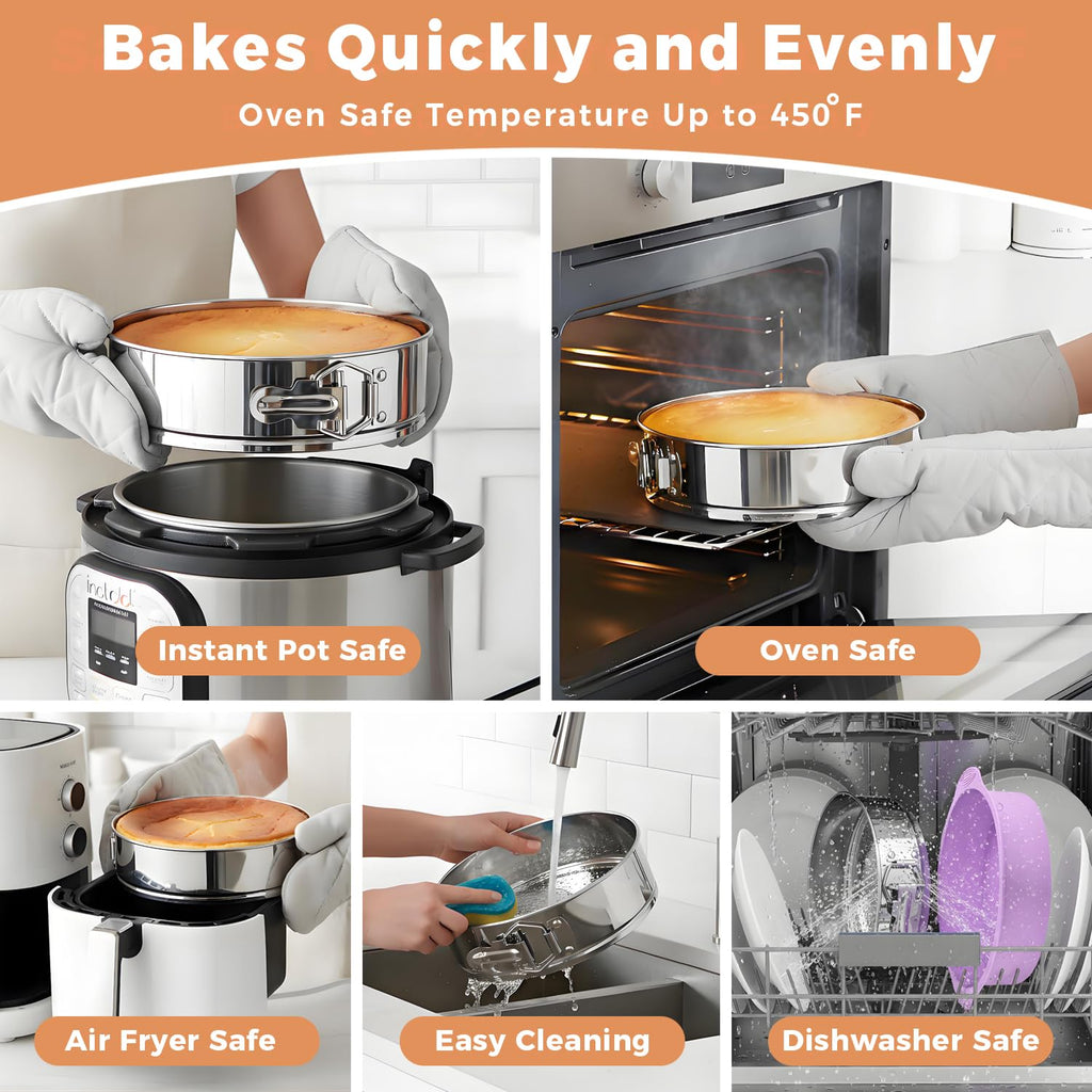 Molgree Non-toxic Springform Pan 9 Inch Nonstick Cheesecake Pan with Sleeve