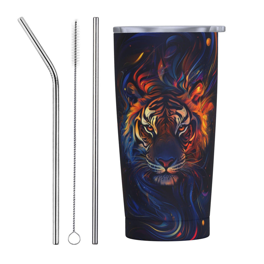 wiuurs Paris Eiffel Tower Tumbler with Lid and Straw 20oz Coffee Tumblers Leakproof Stainless Steel Travel Mug Vacuum Insulated Cup for Iced and Hot