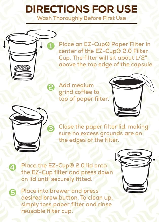 Perfect Pod EZ-Cup Paper Coffee Filters with Patented Lid for Single-Serve Coffee Brewers and Coffee Pods, Compatible with Keurig, 9-Pack (450 Filters)