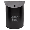 AuldHome Design Enamelware Grocery Bag Holder (Black); Wall-Mounted Modern Farmhouse Style Plastic Bag Dispenser for Kitchen or Laundry Room