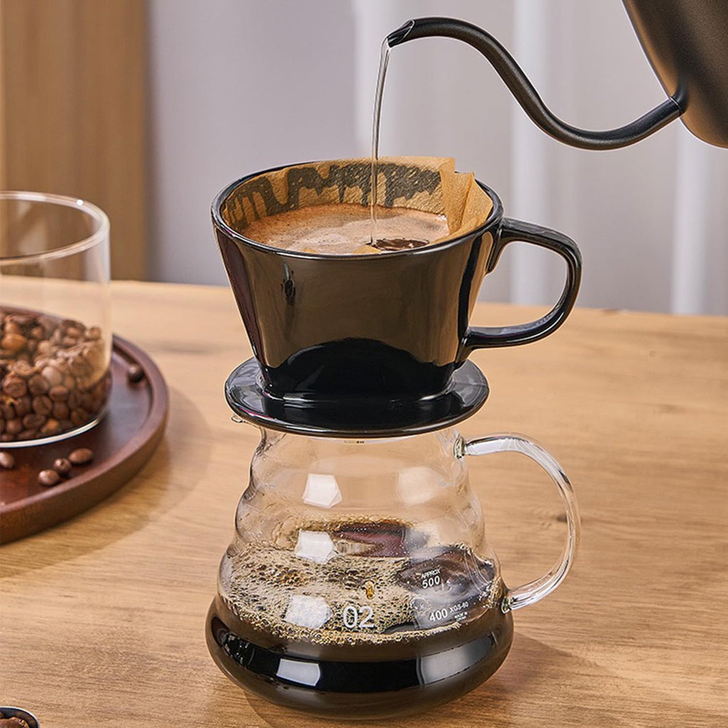 Marirao Pour Over Coffee Maker, Single Cup Coffee Dripper, Manual Porcelain Slow Brewing Accessories for Travel, Camping, Office, Home, Cafe, Coffee Gifts (White, Medium)