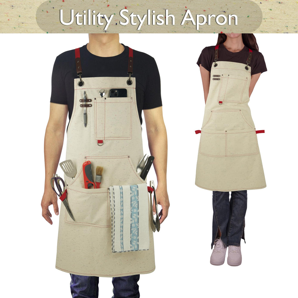 Stenffy Work Aprons, Canvas Apron, Waterproof, Colorful Spots