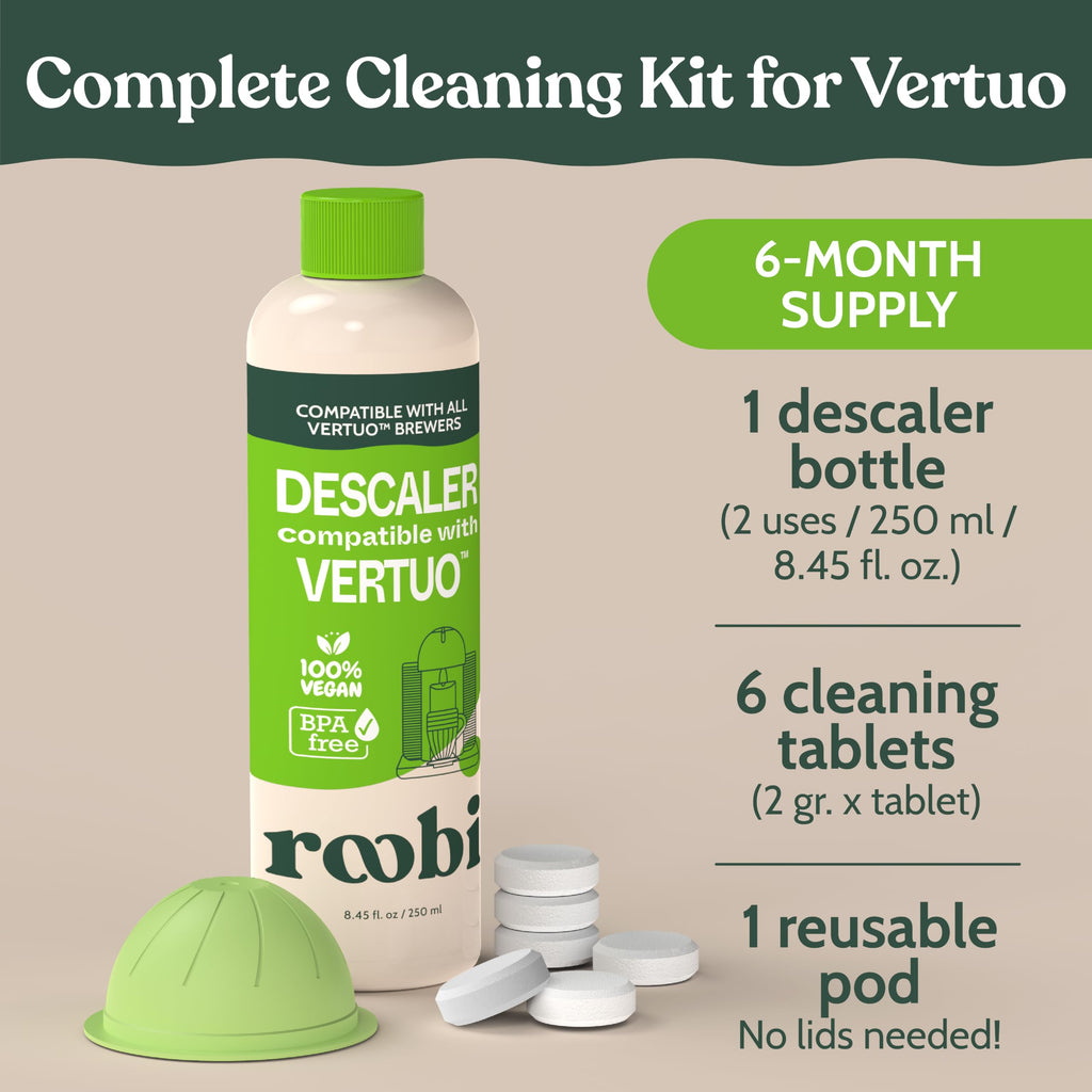 Roobi Nespresso Compatible Vertuo Cleaning & Descaling Kit
