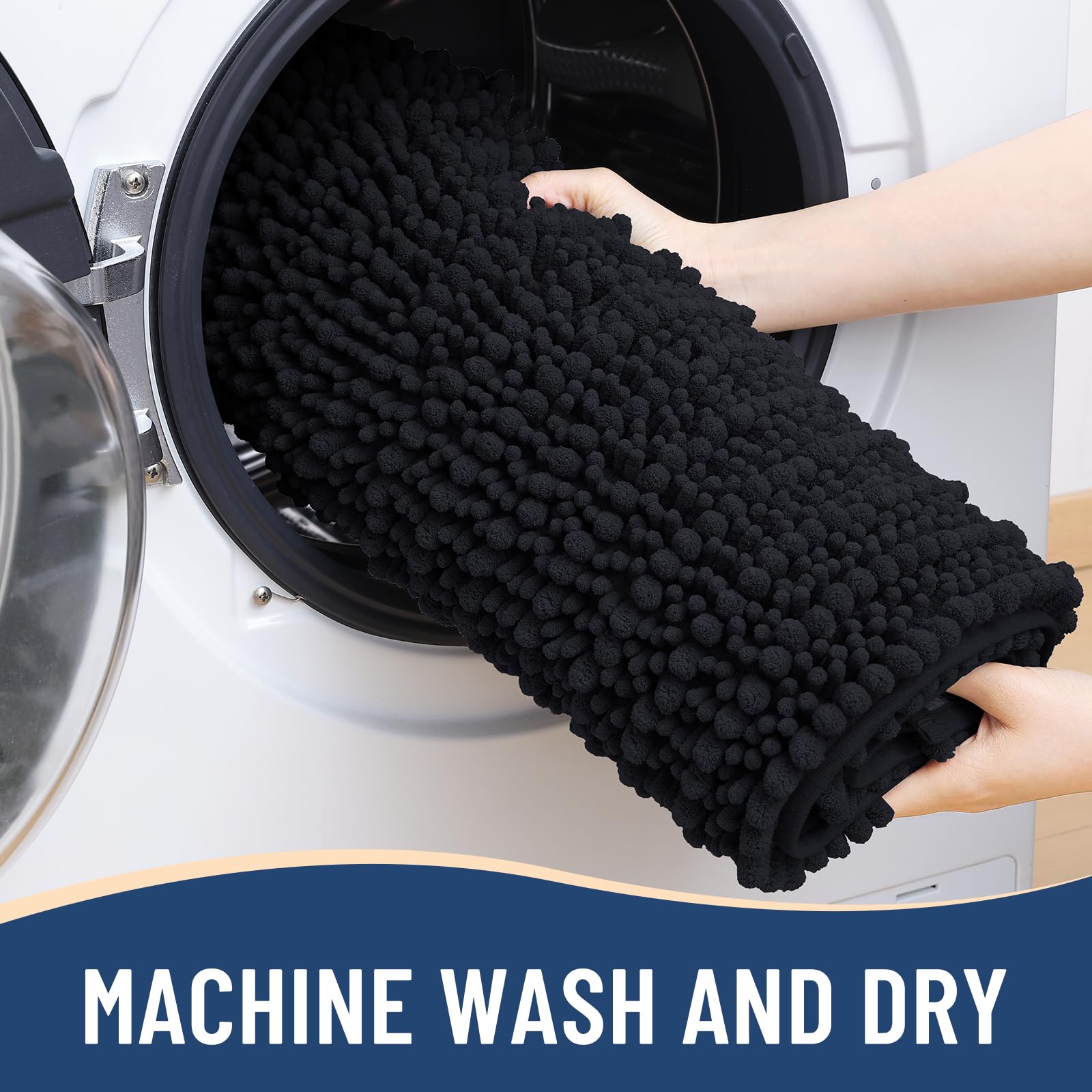 Arotive Bathroom Rugs Mat 47x20, Soft Absorbent Chenille Shaggy Bath Mat