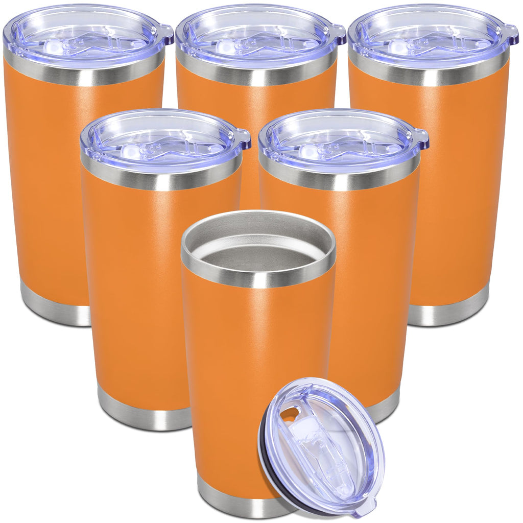 20 oz Tumbler Insulated Tumblers Stainless Steel Coffee Mug,Orange 6PCS