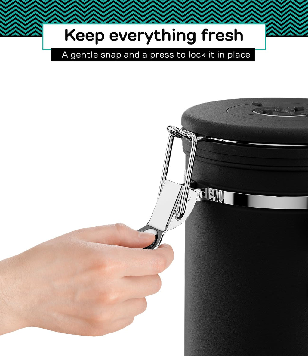 Coffee Gator Coffee Canister, 22oz Airtight Stainless Steel Container