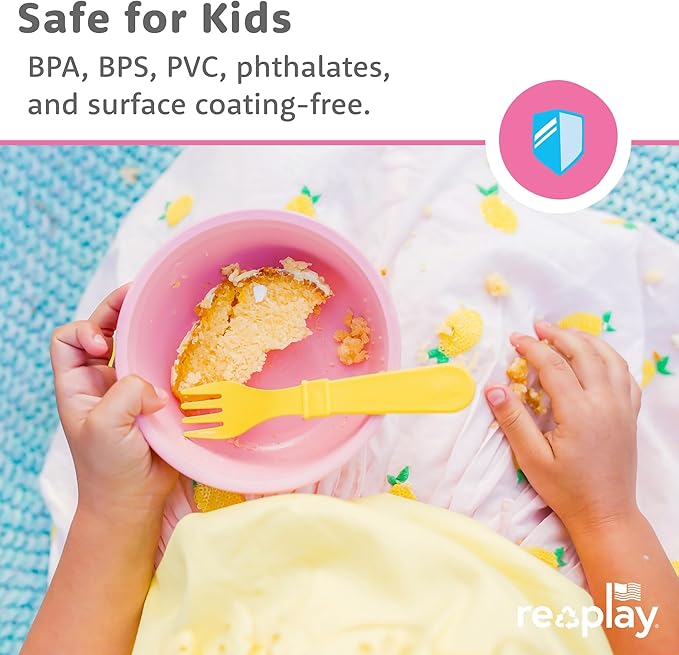 Re-Play 12 Oz. Toddler Bowls for Snack and Everyday Dining - Dishwasher and Microwave Safe - Made in USA - Set of 3-5.75" x 5.75" x 2" - Easter