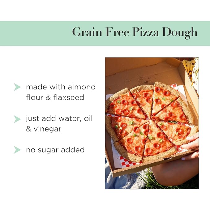Stellar Eats Grain-Free Pizza Dough Baking Mix | Gluten-Free, Dairy-Free, Plant-Based, Paleo-Friendly | No Added Sugar | Almond Flour-Based | Non-GMO Project Verified, Kosher | 9.5 oz | 1 Pack
