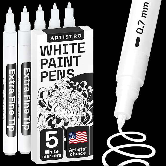 ARTISTRO Black Paint Pens - Jumbo Tips - Set of 5