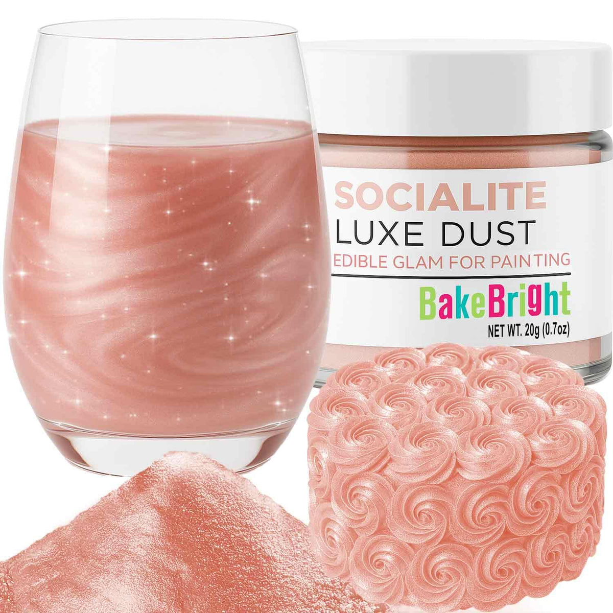Bulk (20g) White Luster Dust Edible Glitter for Cocktails | Premium Edible White Luster Dust for Cake Decorations - Blanco Edible Glitter for Drinks Cupcakes Cookies Cakes Food Paint