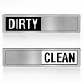 Dishwasher Clean Dirty Sign-Dishwasher Magnet Stainless Steel Clean Dirty Sign for Kitchen Organization Farmhouse Dishwasher Slide Indicator, Optional Adhesive Stickers