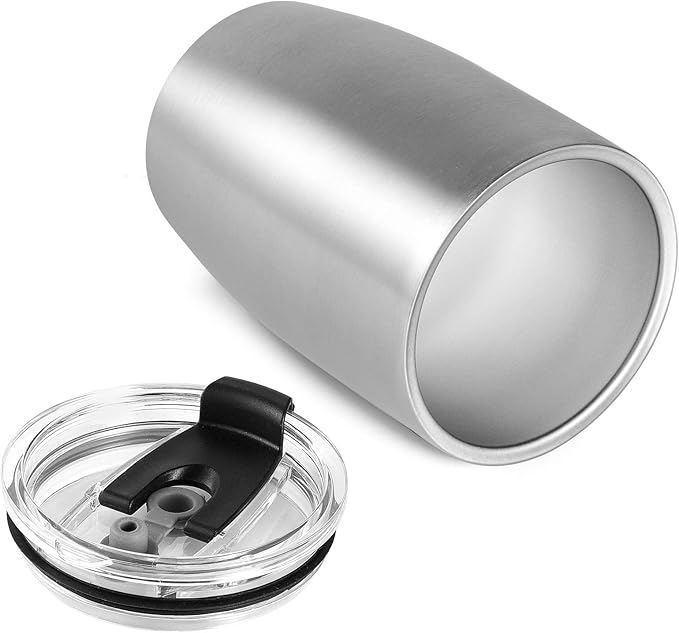 VEGOND Stainless Steel 12 oz Tumblers bulk Vacuum Insulated Double Wall Travel Tumbler with Lid and Straw Reusable Tumbler, Stainless 1 Pack