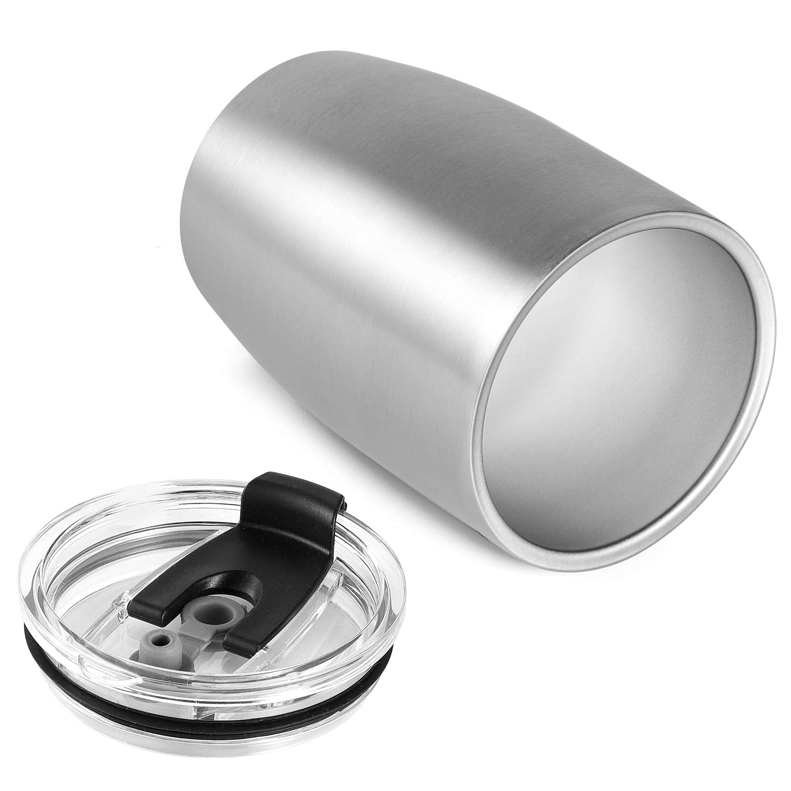 VEGOND Stainless Steel 12 oz Tumblers bulk Vacuum Insulated Double Wall Travel Tumbler with Lid and Straw Reusable Tumbler, Stainless 1 Pack