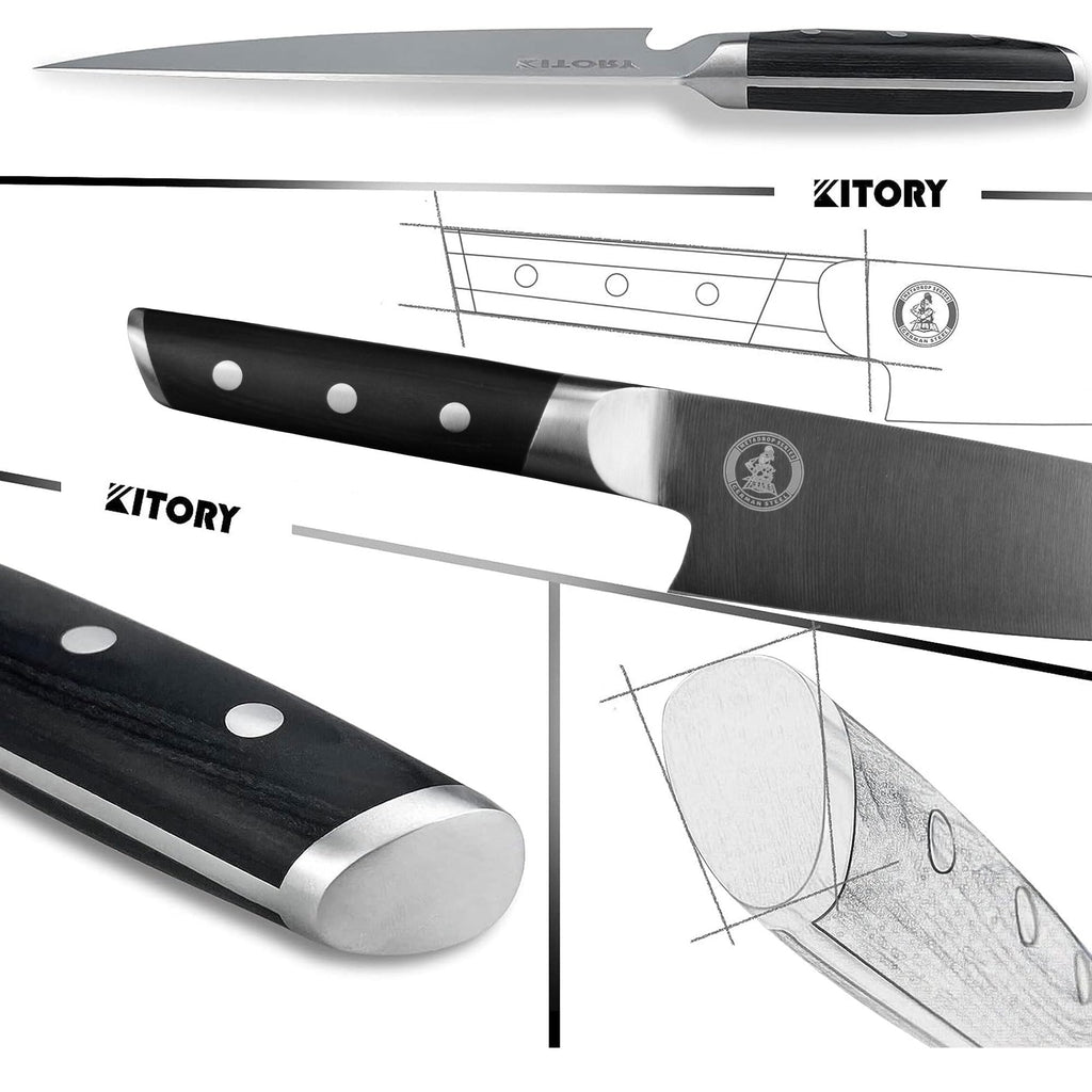Kitory Chef Knife 8", Gyuto Kitchen Knife - Full Tang Pro Chopping Chopper- Forged HC Steel - Ergonomic Pakkawood Handle-2025 Gifts
