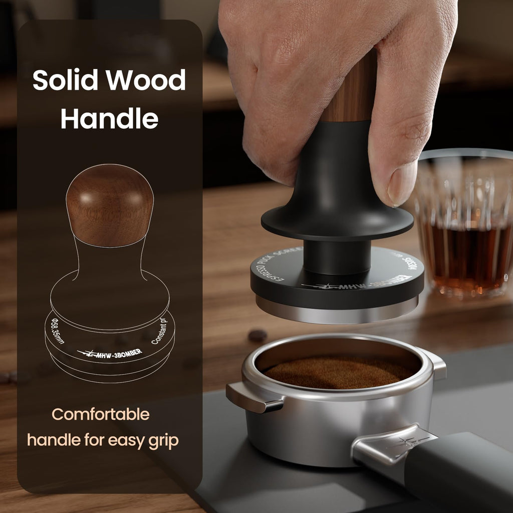 MHW-3BOMBER 45.5mm Espresso Tamper - 3 Spring Loaded Coffee Tamper with Sound Feedback - Barista Calibrated Tamper with 15lb / 30lbs Replacement Springs - Compatible for Flair Pro and Pro 2 T7074T-OS
