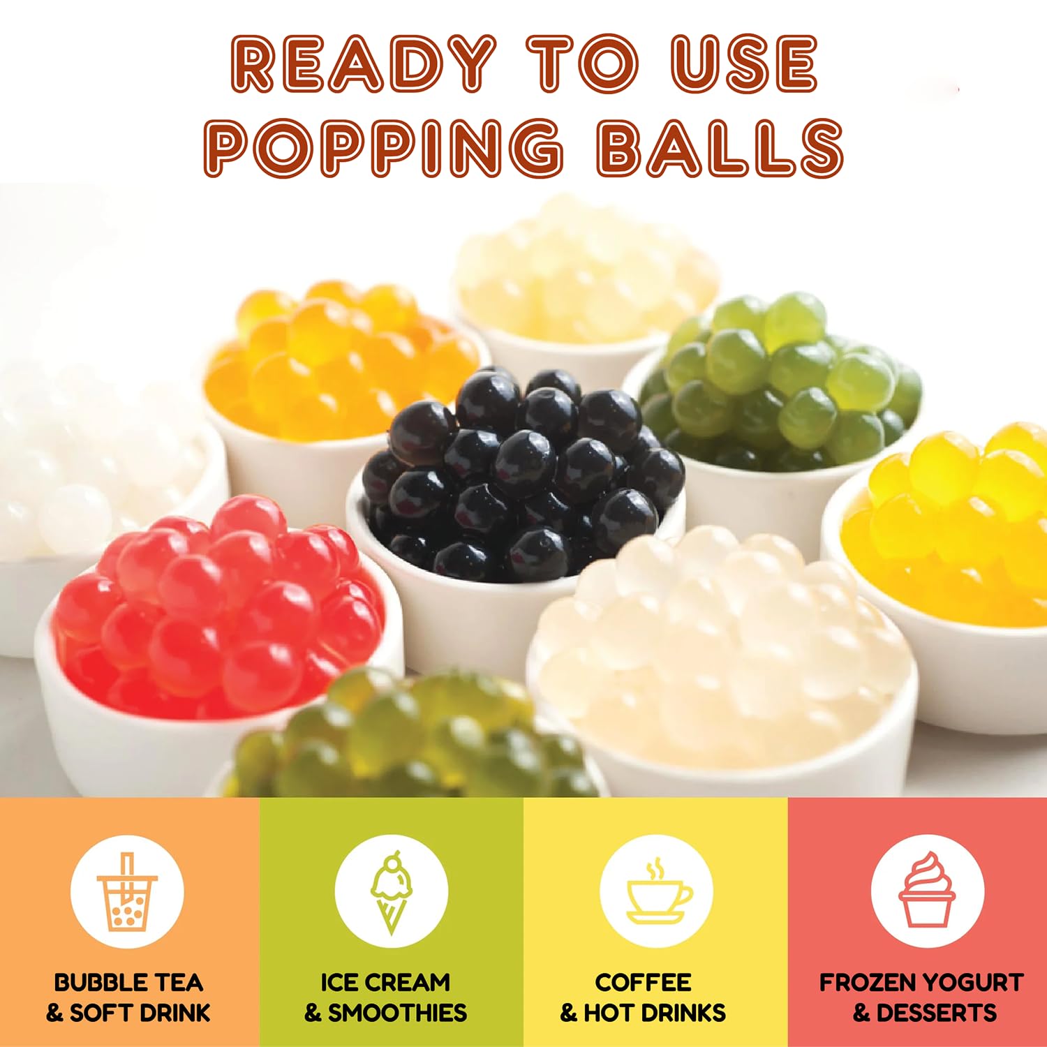 Fanale Brown Sugar Popping Boba Pearls for Bubble Tea and Drinks, 7 Pounds