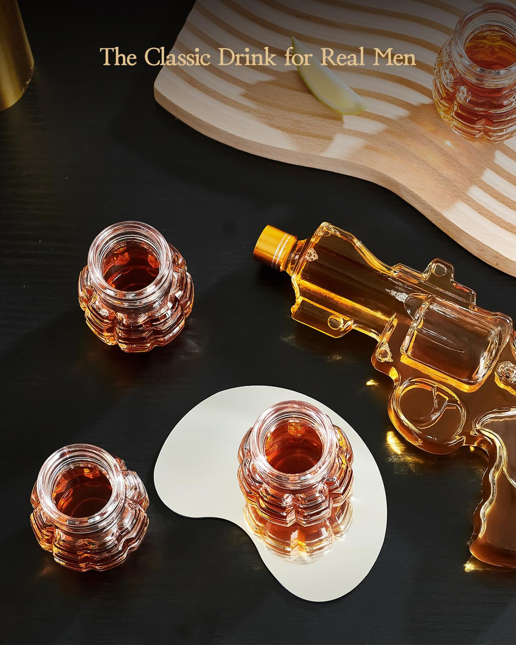 Kollea Grenade Shaped Shot Glass Set, 4 Pcs 3.7 Oz Heavy-Base Cups