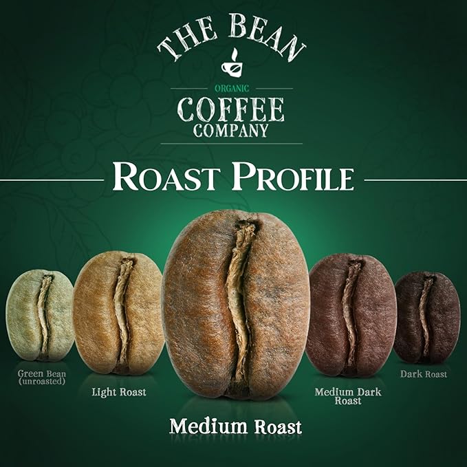 The Bean Organic Coffee Company Water Processed DECAF Vanilla Nut, Medium Roast, Whole Bean Coffee, 16-Ounce Bags (Pack of 2)