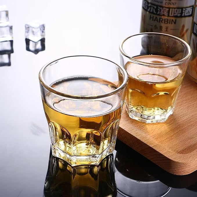 8 Piece Shot Glasses Set 50ML/1.5oz.Small Espresso and LiquorGlasses for Whiskey TequilaVodka, Thick Glass Cups forPotter Style Cocktails Bar Party