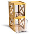 Bamboo Snack & Pantry Organizer, Stackable Pull-Out Drawers, 2 Pack