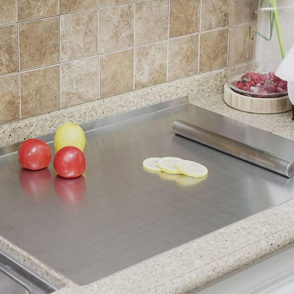 BILLAMB Stainless Steel Cutting Boards for The Kitchen, Suitable for Meat, Fruits, Vegetables, Bread, and Baking Large-sized Cutting Boards (50 x 50cm/19.7 x 19.7 in)