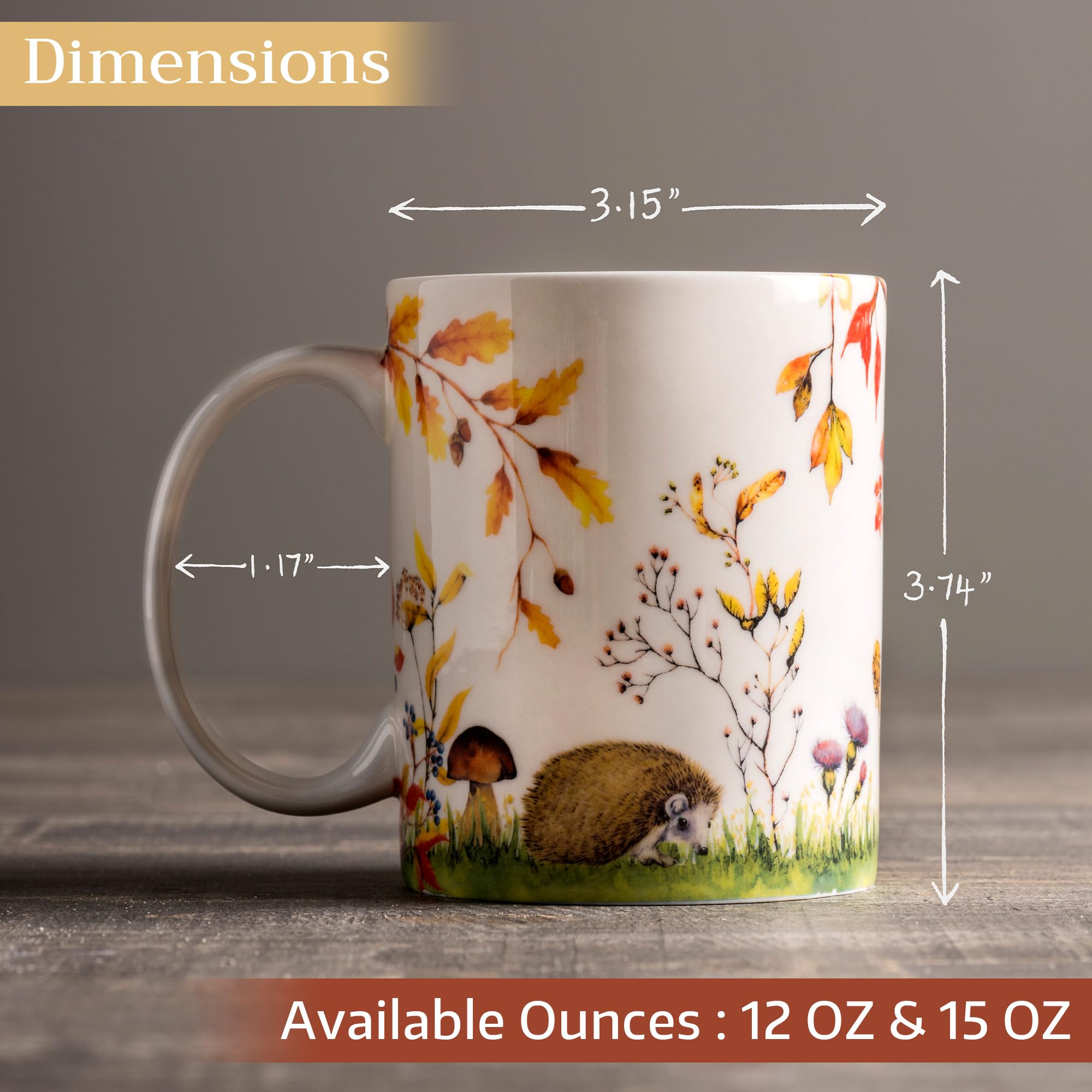 Maison d' Hermine Coffee Mug with Handles Tea Cups (12 Ounce, Pack of 1)