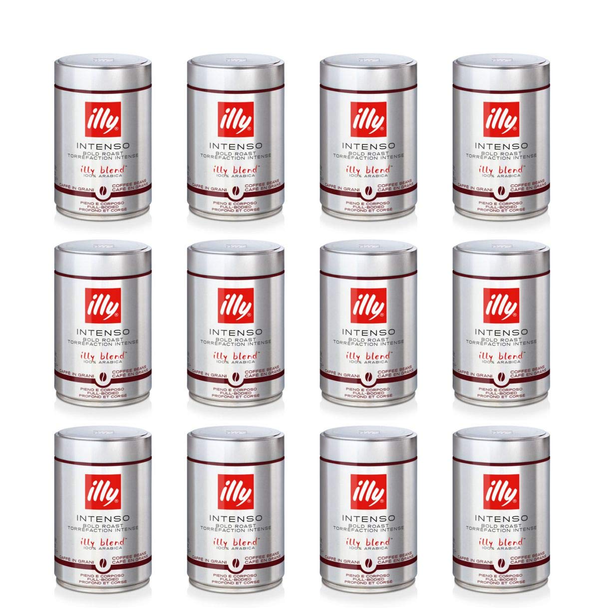illy Whole Bean Coffee, Intenso Bold Roast, 8.8oz, 12 Pack