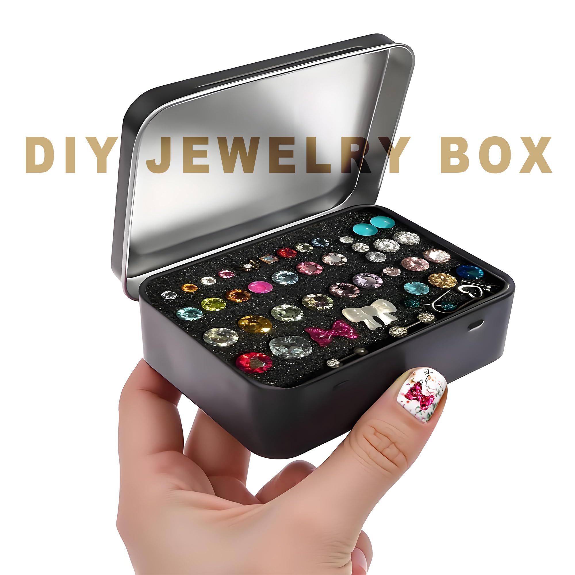 Small Metal Box With Lid-Cookie Tins Metal Tins With Lids Lens Wipes Storage Container Mini Portable Box,Empty Hinged Tin,For Organize Mint Candy Jar,Sewing Tools,DIY Gift Boxes(Black 20 Pcs)