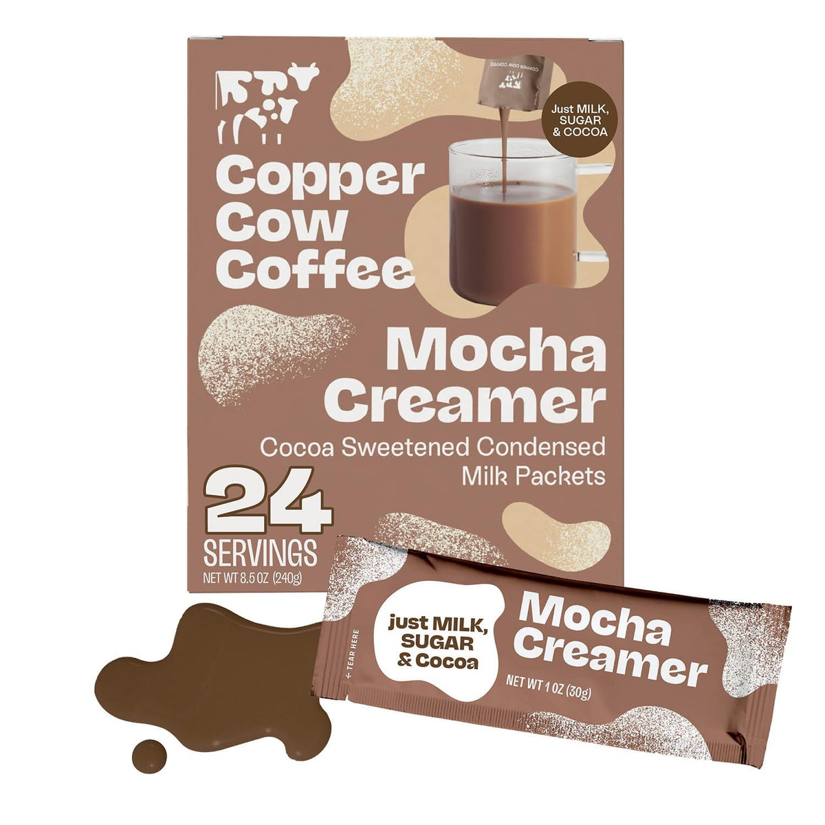 Copper Cow Coffee Sweetened Condensed Milk Coffee Creamers Singles 25pk