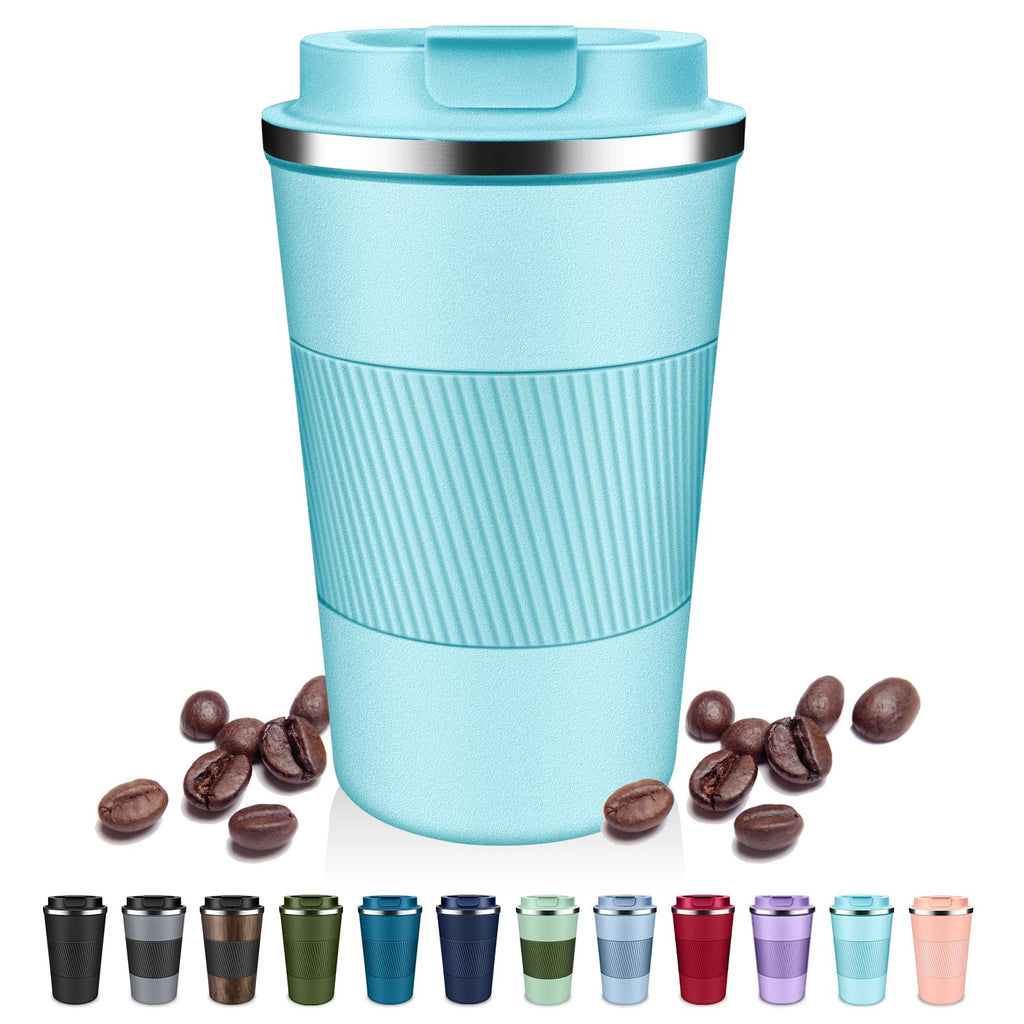 DUBUXW Insulated Coffee Tumblers with Flip Lid 12oz / 17oz, Stainless Steel Coffee Mug Leak Proof, Vacuum Insulated Coffee Mug Reusable Cup, Keeps Cold and Hot for Coffee Tea