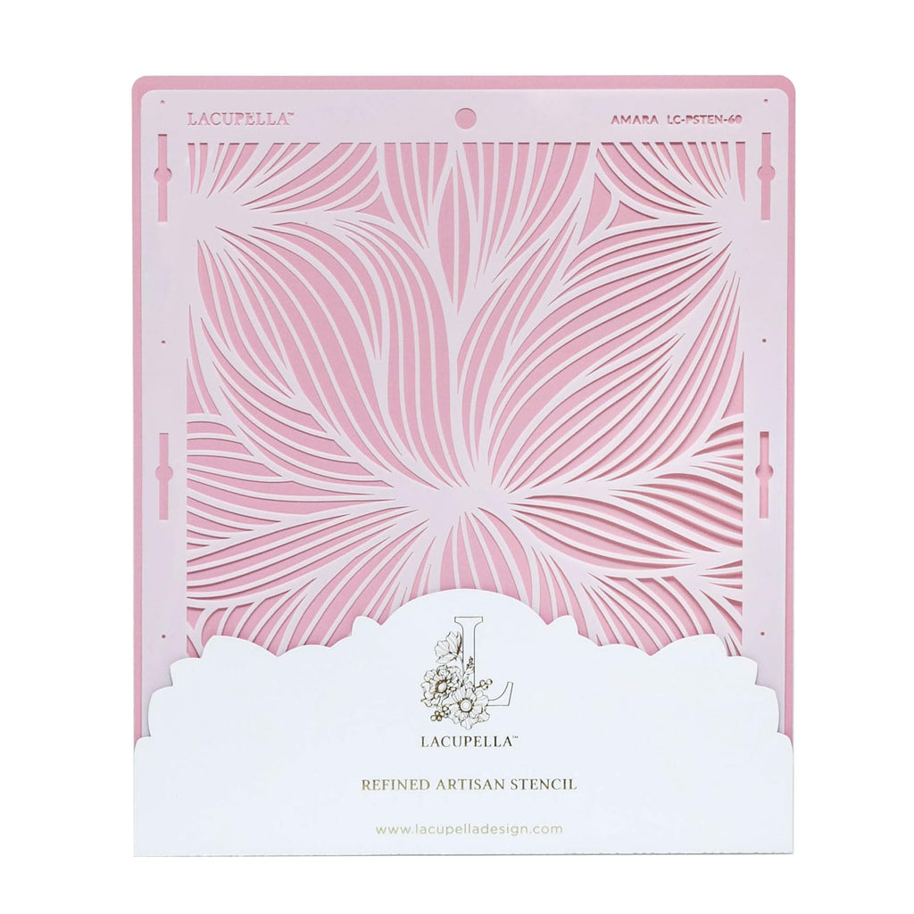 Lacupella Large Cake Decorating Stencil (Amara) Leaf Veins Pattern