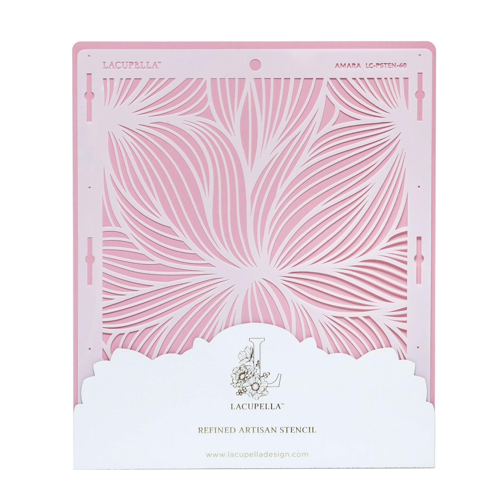 Lacupella Large Cake Decorating Stencil (Amara) Leaf Veins Pattern