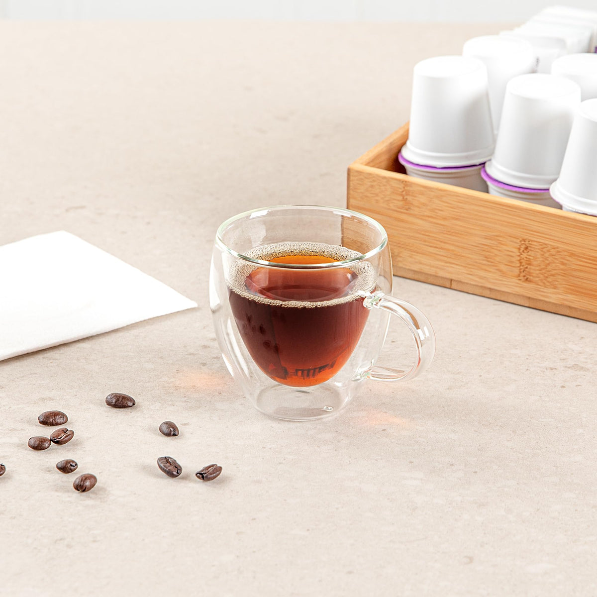 Restaurantware 5 oz Professional Glass Coffee Cup, 2 Pack