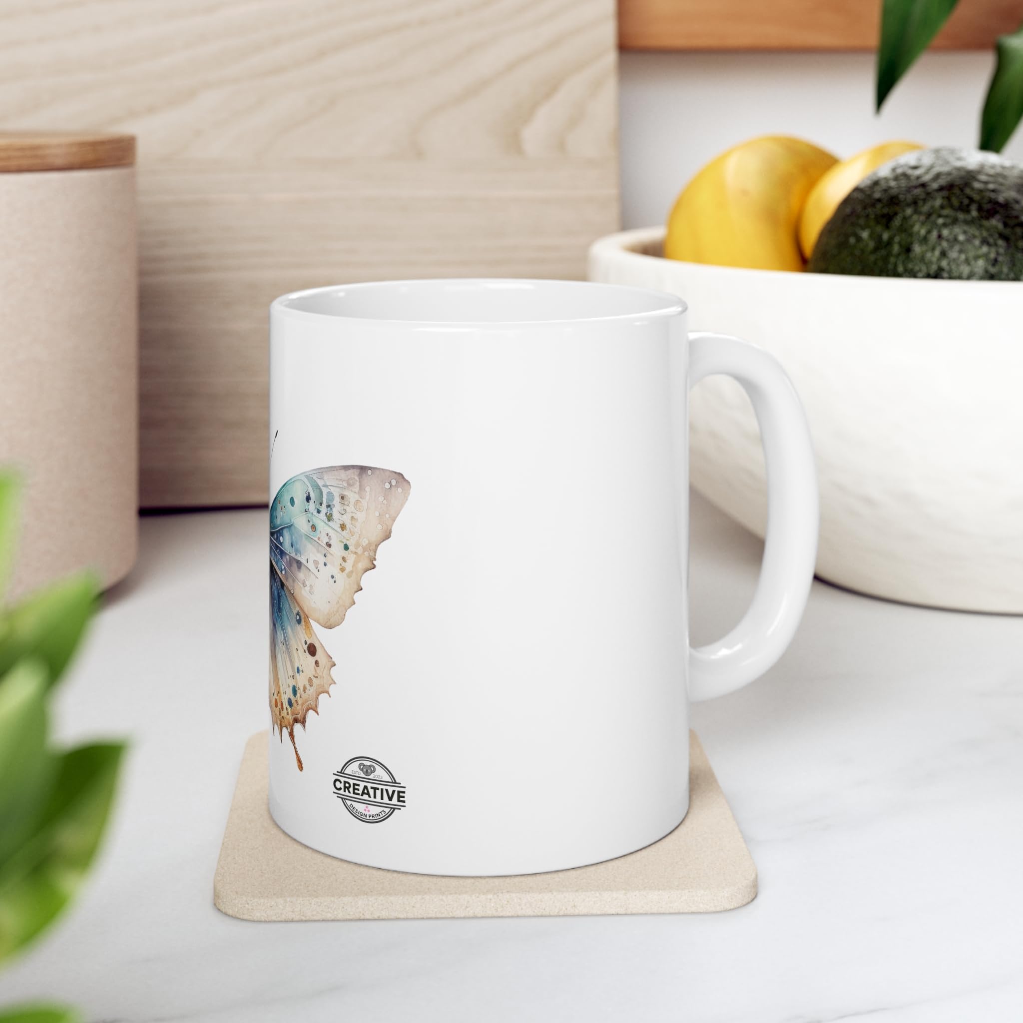 CREATIVE DESIGN PRINTS 11 OZ Novelty Coffee Mugs - Christmas Gift (Butterfly Theme)