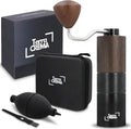 Manual Coffee Grinder With Stainless Steel Burr – Hand Coffee Grinder for Espresso Pour Over and French Press – Travel-Ready Design With Carry Case Brush and Blower