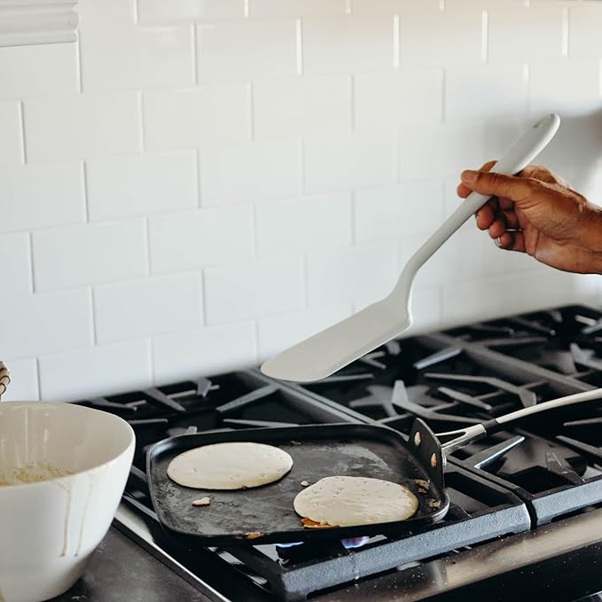 GIR: Get It Right Silicone Cooking Spatula Turner - Mini 11-In Slate - One-Piece Design & Heat-Resistant up to 425°F - Versatile Pancake Flipper & Baking Spatula With Ergonomic Handle
