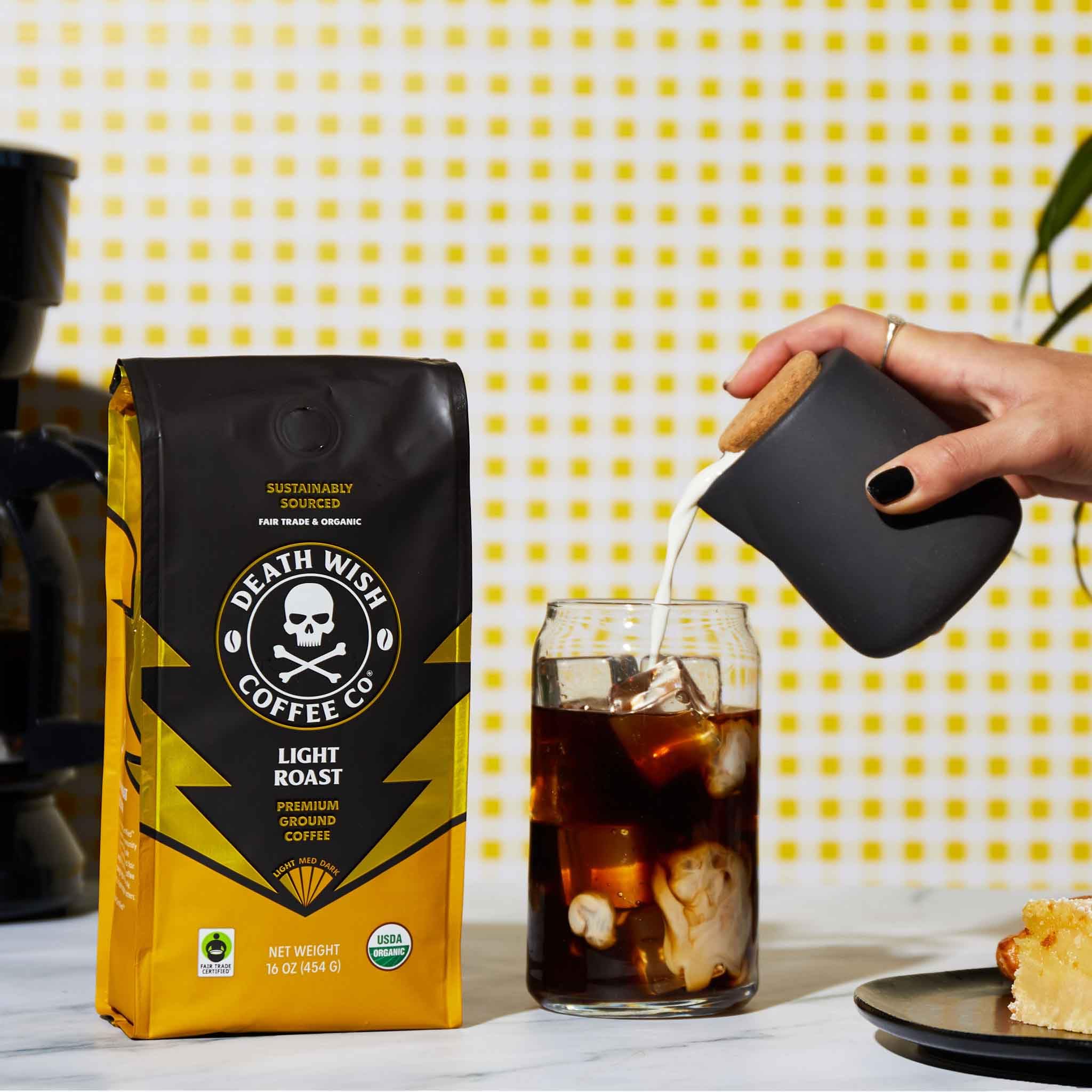 Death Wish Coffee Organic Light Roast Ground Coffee, Fair Trade, 16 oz