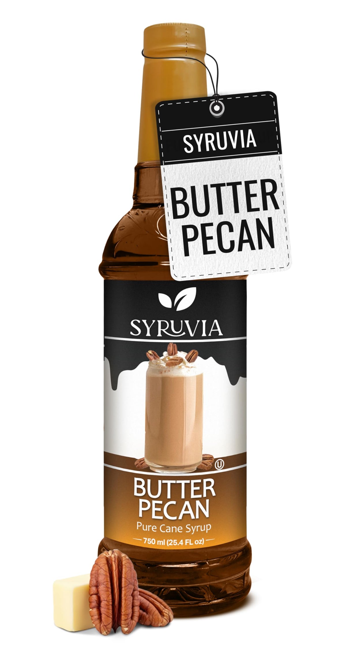 Syruvia Coffee Syrup, Peppermint Flavored Syrup for Drinks, Lattes, and Desserts – 25.4 fl oz