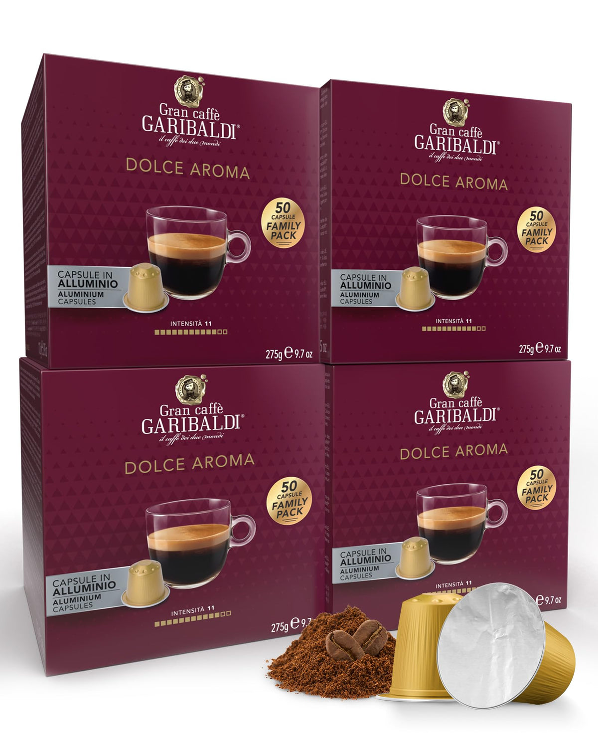 Gran Caffè Garibaldi Espresso Pods, Decaffeinato, 200 Count