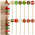Jinei 120 Pcs Christmas Coffee Stirrers Stir Sticks Natural Wooden Stir Sticks Disposable Drink Stirrers for Stirring Hot Chocolate Milkshake Restaurant Home Office