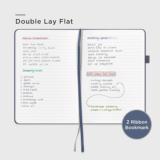 &And Per Se Lined Journal Notebook (10 Packs), 160 Pages, A5 5.7 x 8 inches College Ruled Thick Paper Notebook Journals for Writing, Hardcover Notebooks for Women Men Office School (Dark Blue)