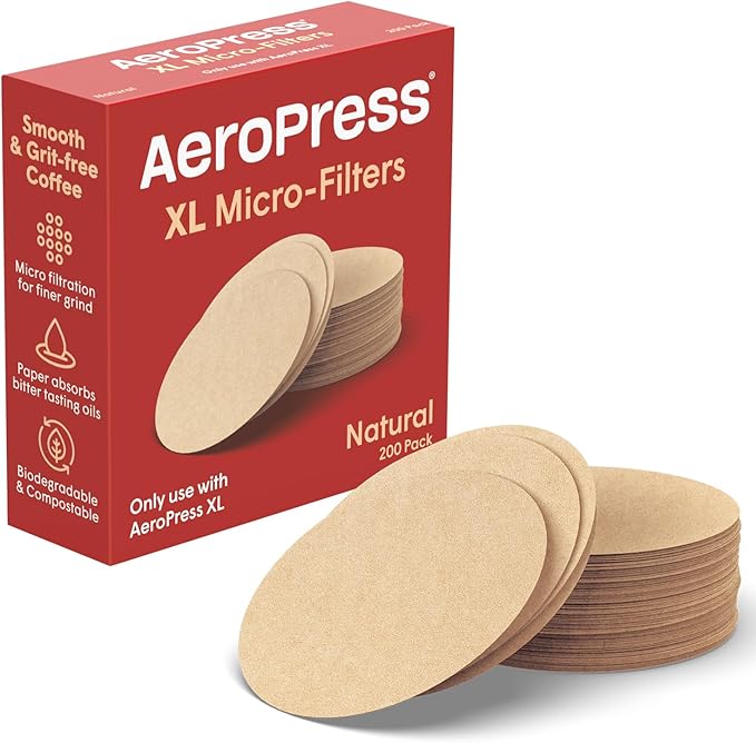AeroPress XL Coffee Maker Natural Paper Micro-Filters, XL Size