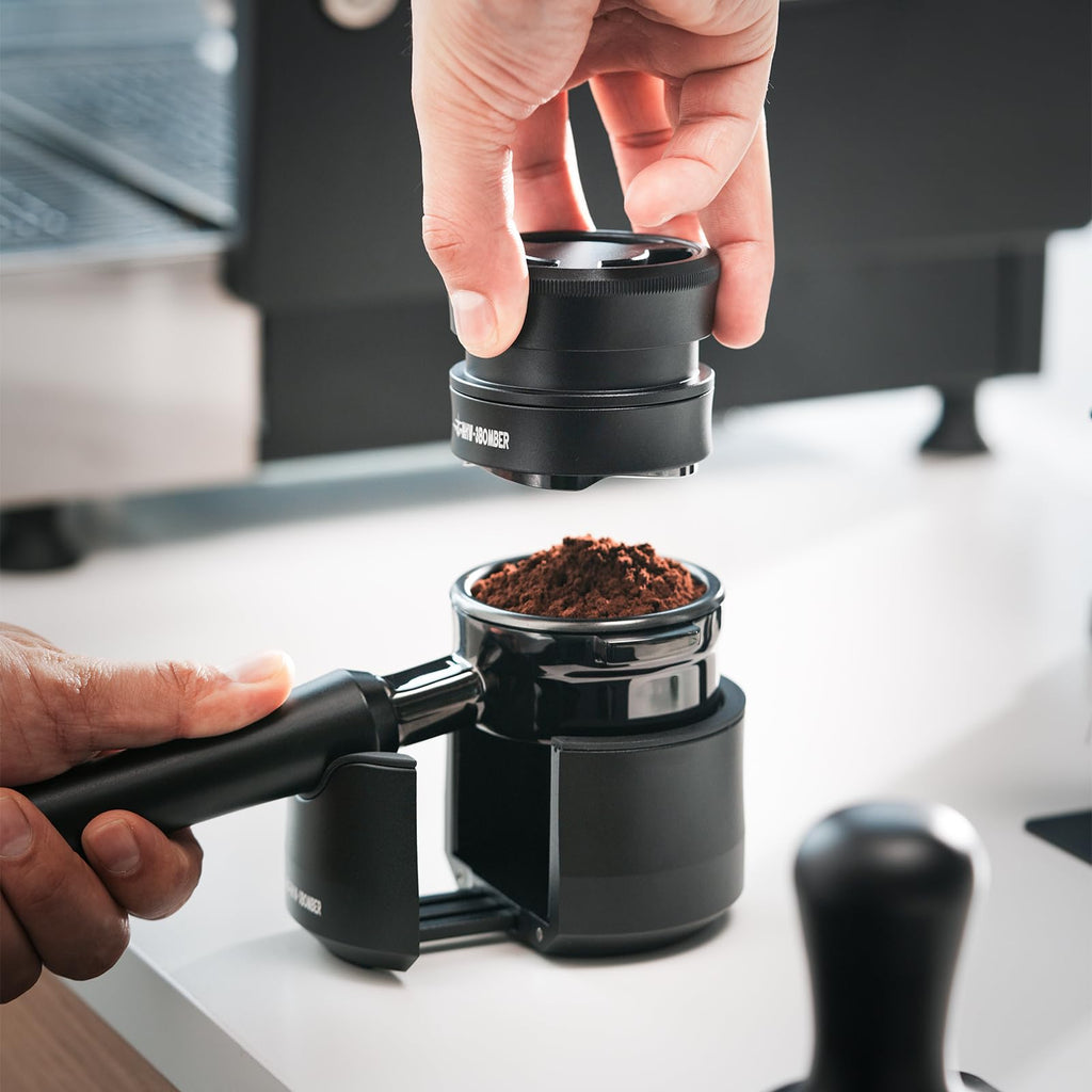 MHW-3BOMBER 58.5mm Espresso Coffee Distributor, Gravity Espresso Distribution Tool with Adaptive Height for Barista, Coffee Leveler Tools for 58mm Machine Portafilter, Astra Collection, T7021-OS