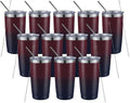 COMOOO 20oz Stainless Steel Tumbler Bulk with Lid and Straw Insulated Coffee Tumbler Cup Double Wall Vacuum Travel Mug for Cold Drinks and Hot Beverage (Mystery Moon,12 Pack)