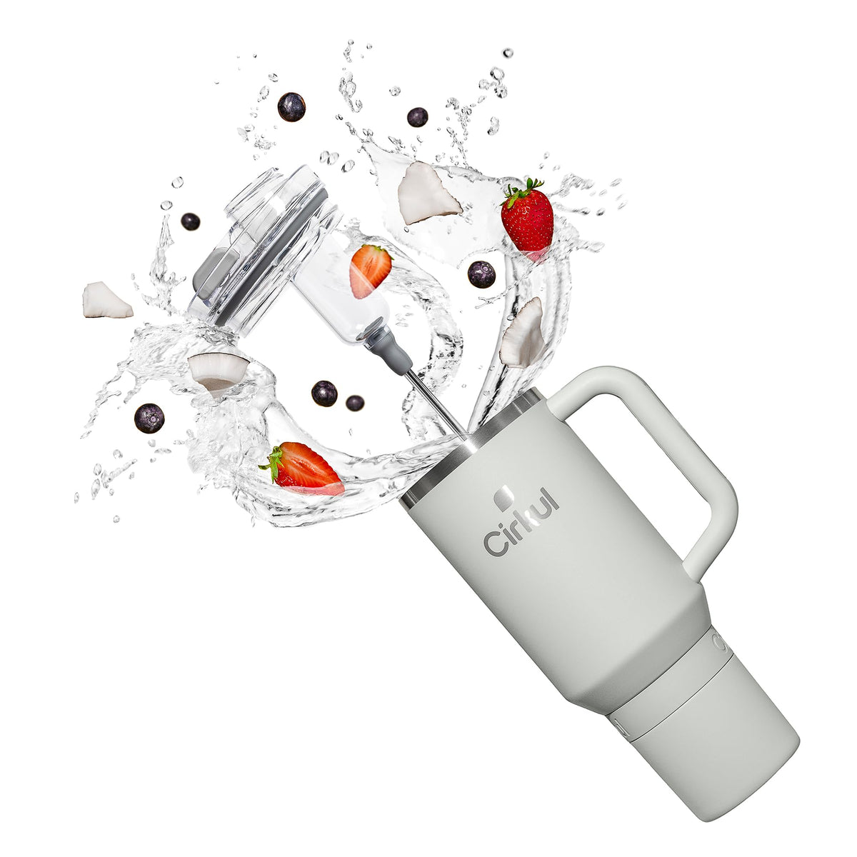 Cirkul 40oz. Brink Stainless Steel Tumbler with Handle, All-Day StrawSip™, Double-Wall Insulated