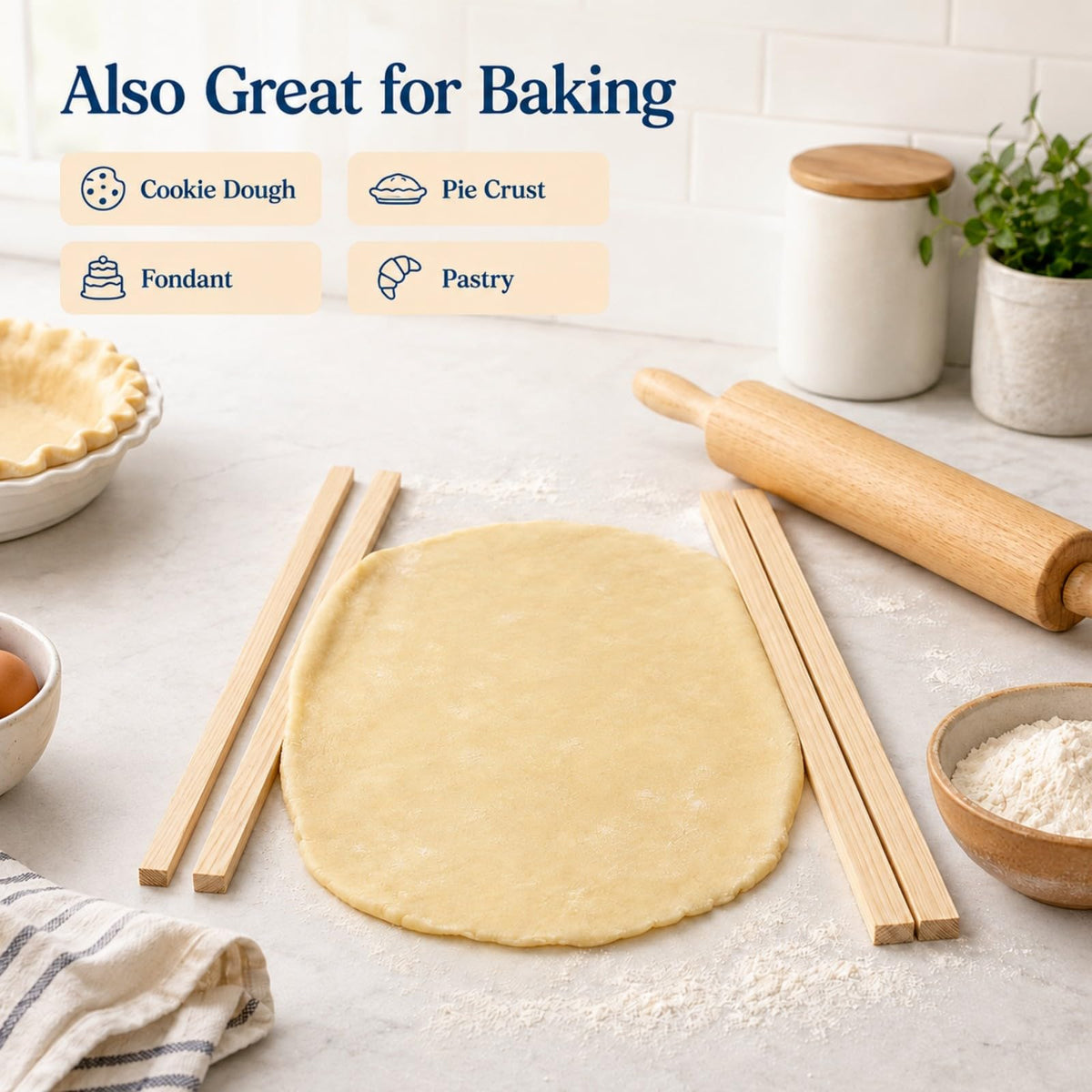 DIYOOHOMY 10 Pcs 17" L Rolling Pin Guides for Clay Dough