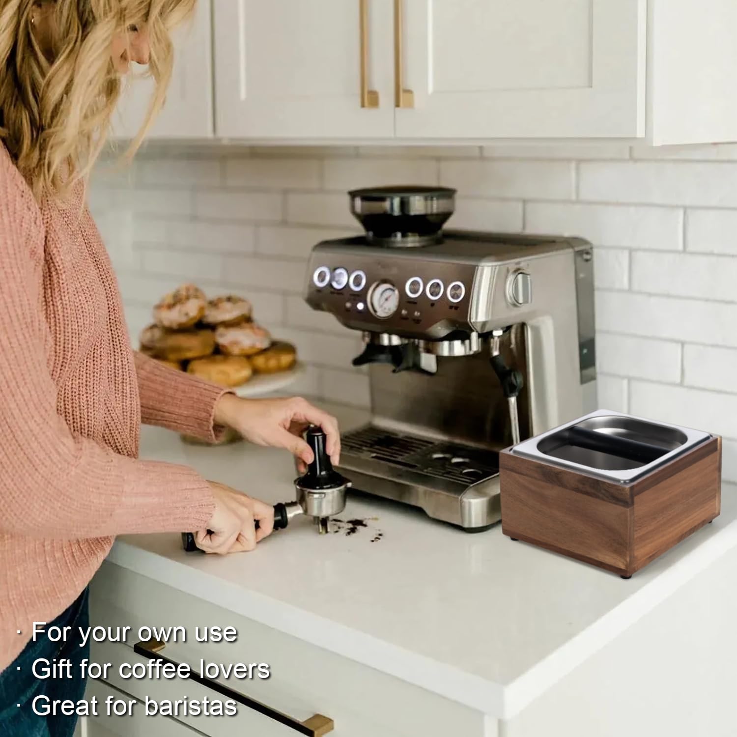 Espresso Knock Box Coffee Puck Dump Bin Grounds Accessories Tamping Station